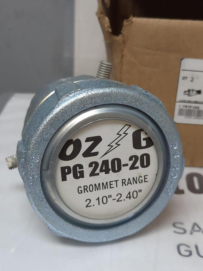 O-Z GEDNEY,PG 240-20,MALL IRON ARMORED METAL CLAD CABLE CONNECTORS BOX OF 2 NOS