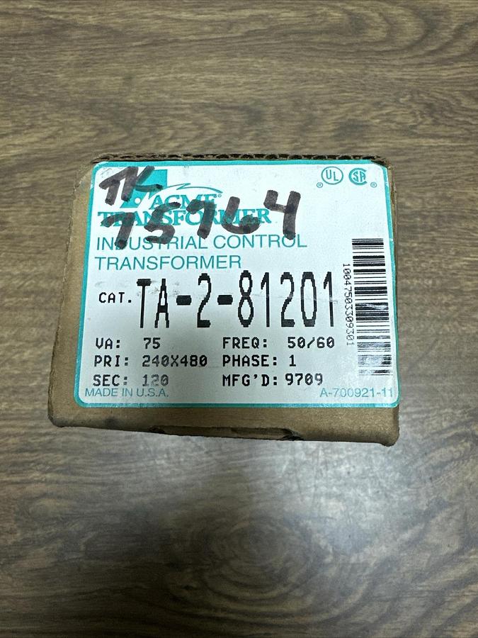 Used Acme,TA-2-81201,Industrial Control Transformer