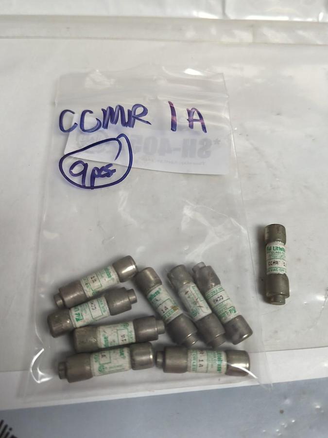 Used LITTELFUSE,CCMR1,CLASS CC 1 AMP FUSE LOT OF 9 PRE-OWNED