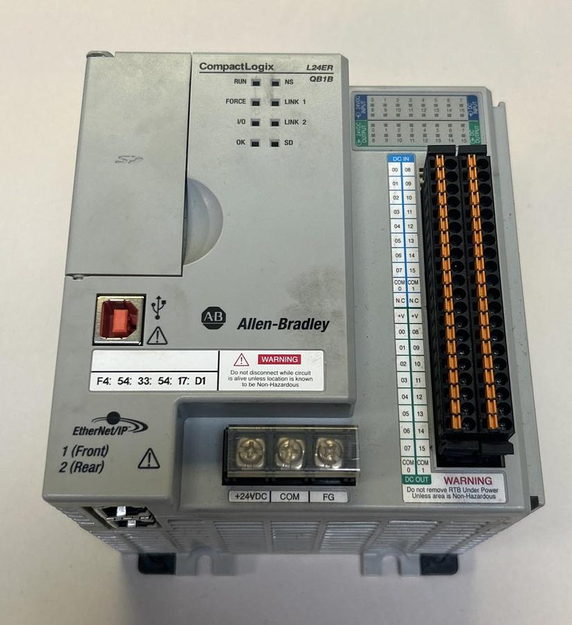Used ALLEN BRADLEY,1769-L24ER-QB1B,COMPACTLOGIX CONTROLLER