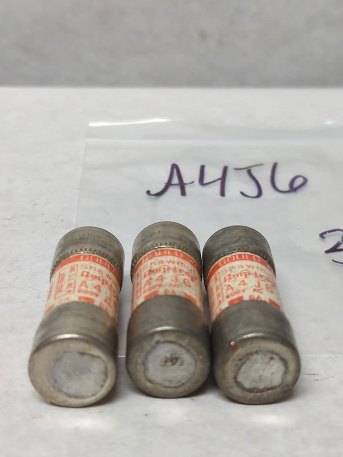 Used GOULD SHAWMUT,A4J6,AMP-TRAP 6 AMP LOT OF 3 PRE-OWNED