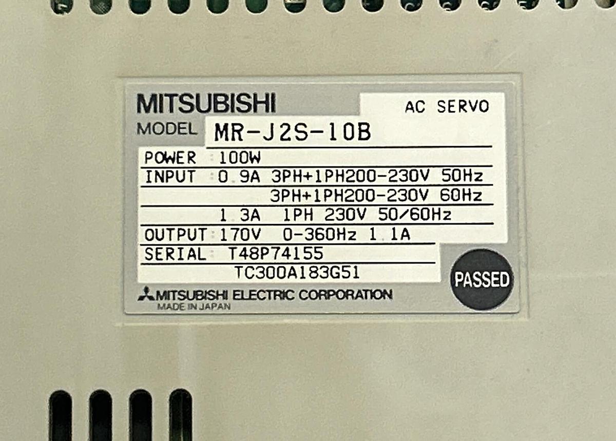Used MITSUBISHI,MR-J2S-10B,AC SERVO DRIVE 1.1A 230V