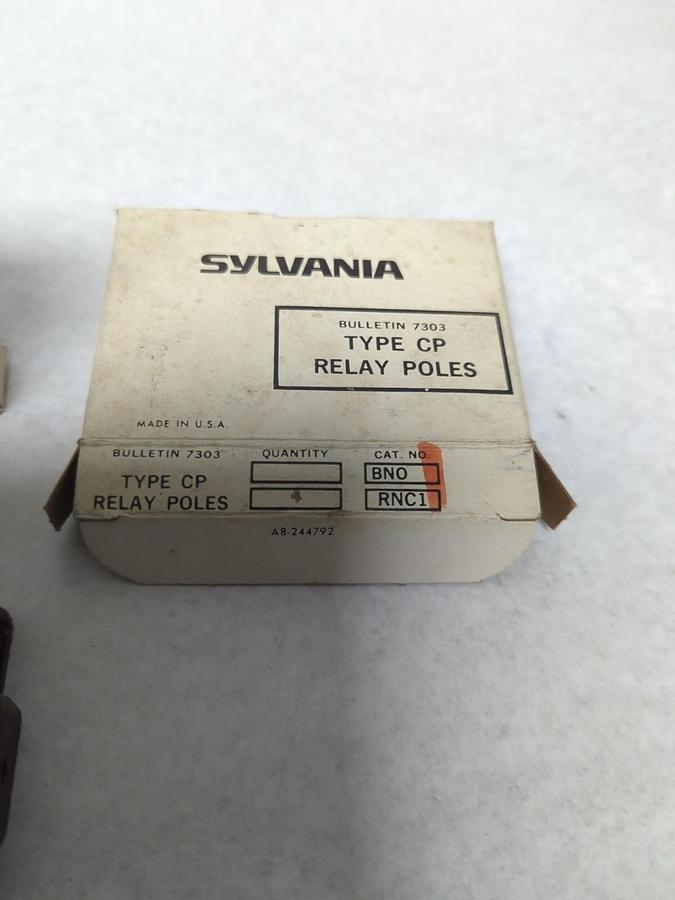 SYLVANIA,7303,TYPE CP RELAY POLES BNO RNC1 LOT OF 8 NOS
