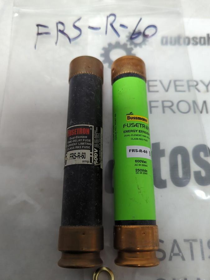 COOPER BUSSMANN,FRS-60,FUSETRON 60 AMP FUSE LOT OF 2 NOS