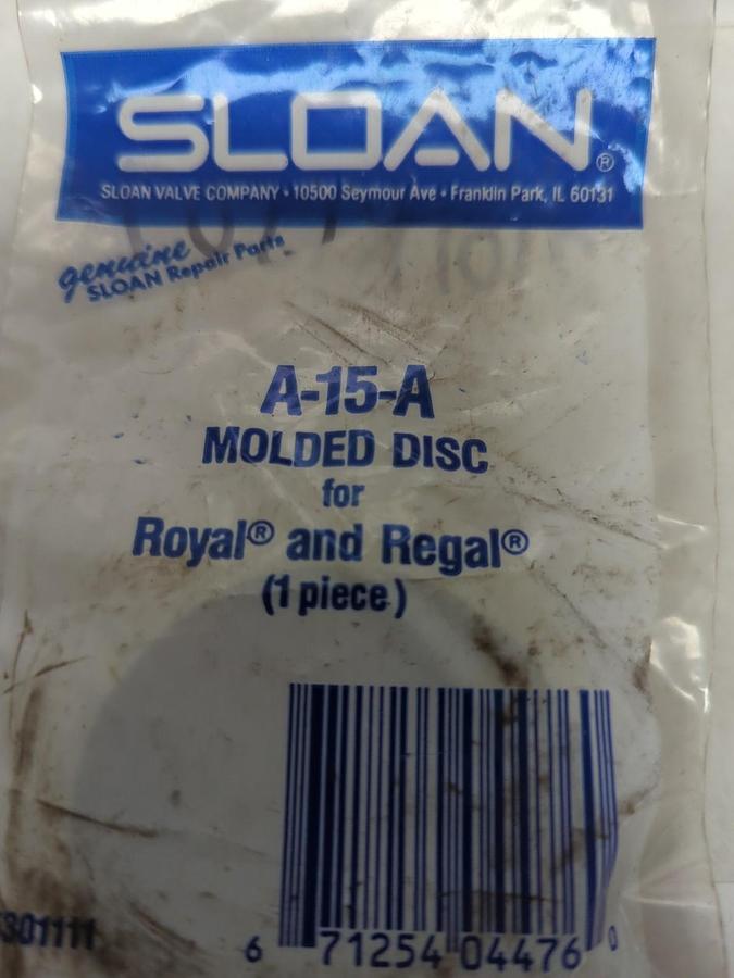 SLOAN,A-15-A,MOLDED DISC FOR ROYAL AND REGAL LOT OF 2 NOS