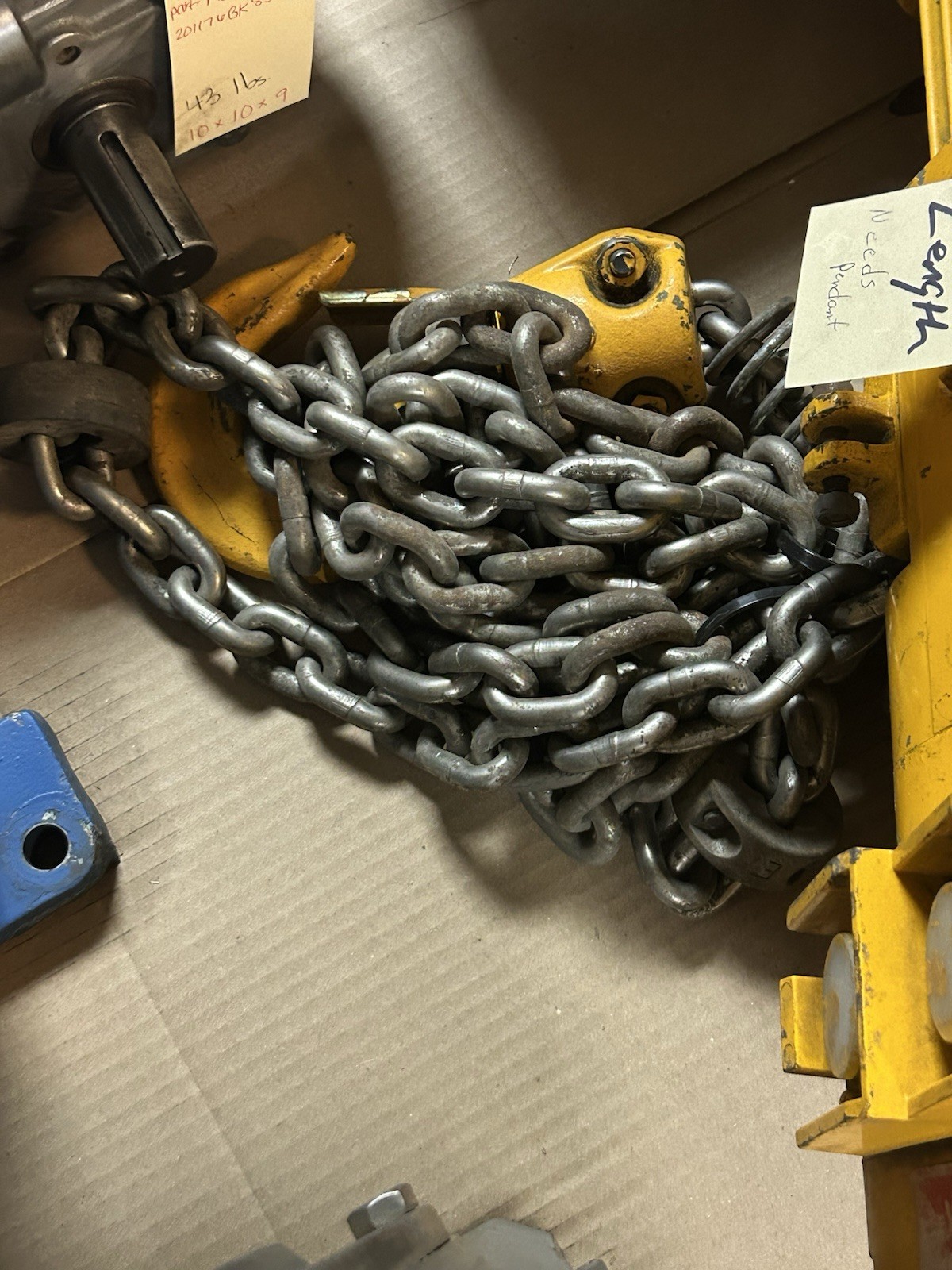 Used HARRINGTON HOISTS,IBBQ,ELECTRIC HOIST 2 TON 3PH 1690RPM 12FT CHAIN NO PENDANT
