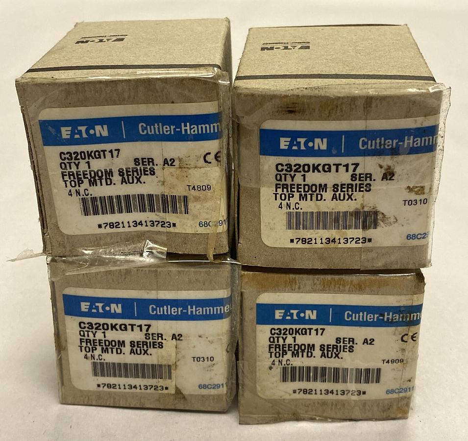 CUTLER HAMMER,C320KGT17,SERIES A2 AUXILIARY CONTACT LOT OF 4 NOS