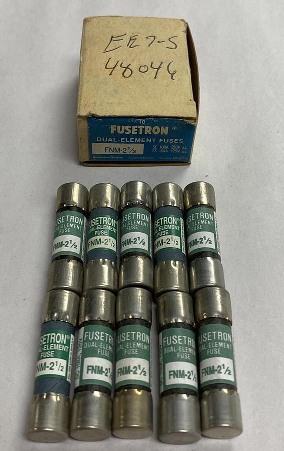 Cooper Bussmann,FNM-2-1/2,Fusetron Fuse Lot Of 10 New In Box