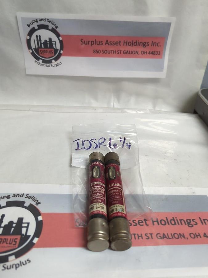 Used LITTELFUSE,IDSR-6-1/4,INDICATOR 6-1/4 AMP FUSE LOT OF 2 PRE-OWNED
