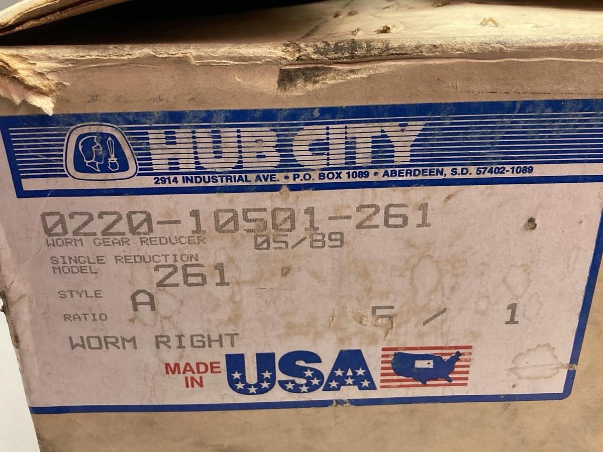 Hub City,0220-10501-261,Worm Gear Reducer Model 261 Ratio 5:1 Style A