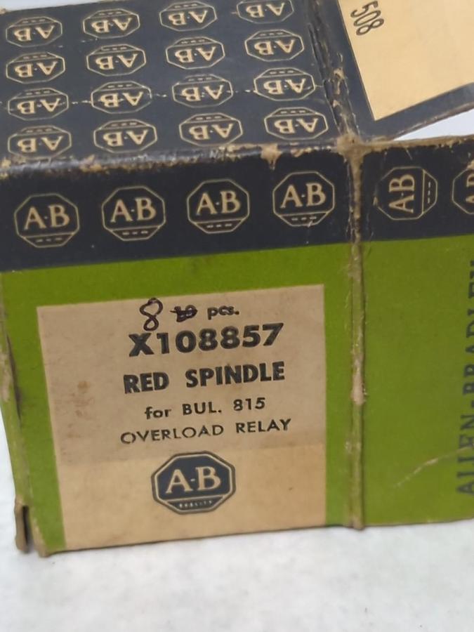 ALLEN BRADLEY,X108857,RED SPINDLE LOT OF 8 NOS