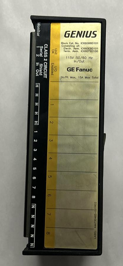 Used GE FANUC,IC660BBD101,GENIUS BLOCK I/O MODULE 115V
