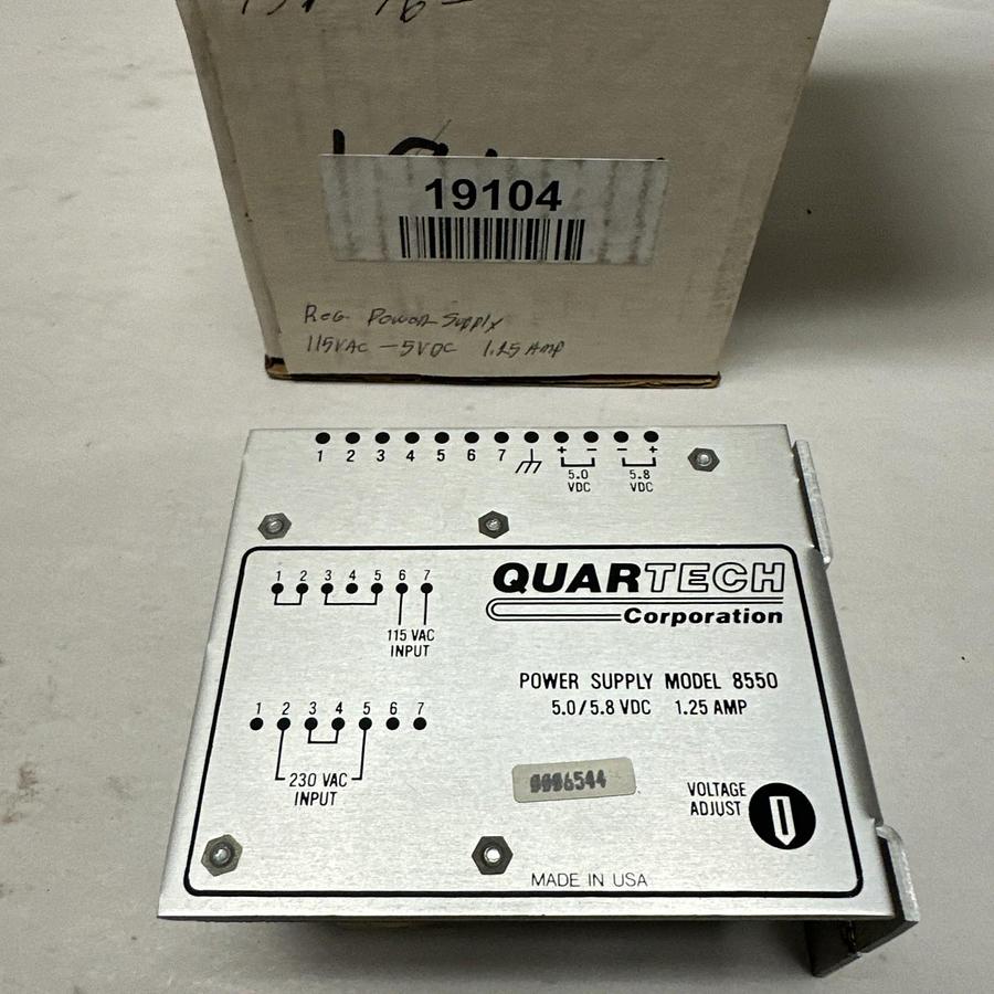 Used Quartech,8550,Power Supply 5.0/5.8 VDC 1.25 Amp