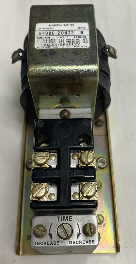 Allen Bradley,849DC-Z0H33 DC,Time Delay Relay Series B NOS