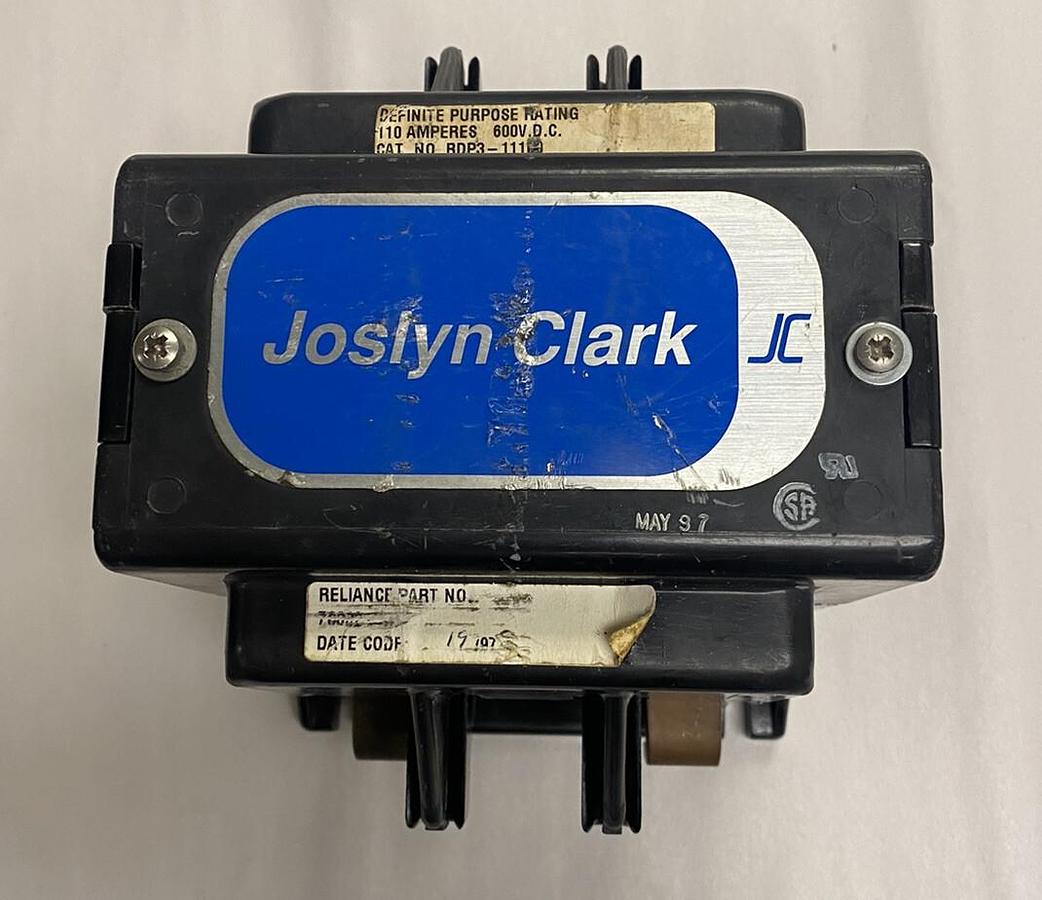 Used JOSLYN CLARK,RDP3-11100,CONTACTOR 110AMP 600VDC Refurbished