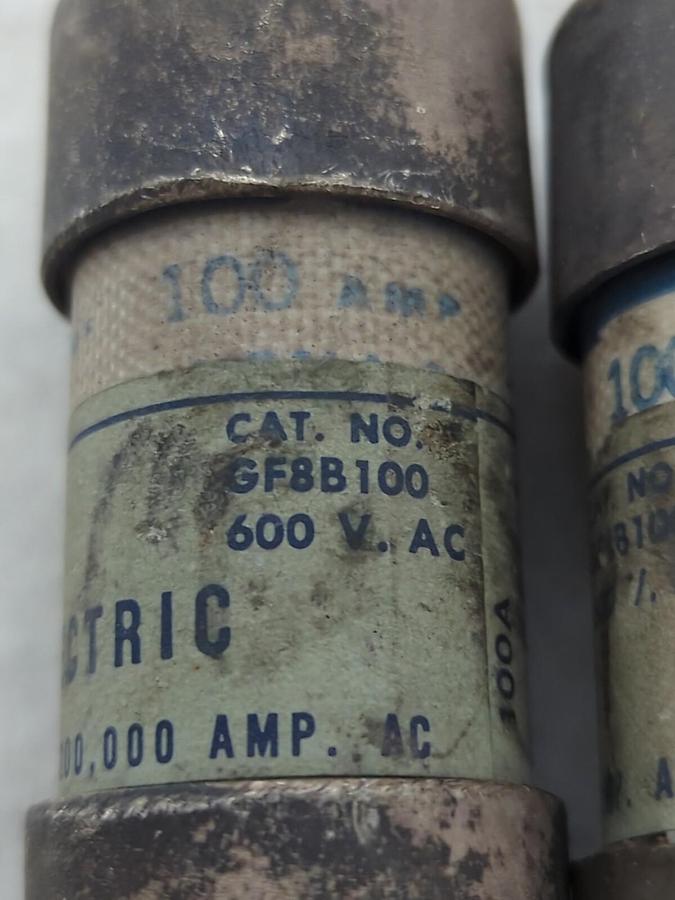 Used GENERAL ELECTRIC,GF8B100,FUSE 100 AMP LOT OF 2 PRE-OWNED