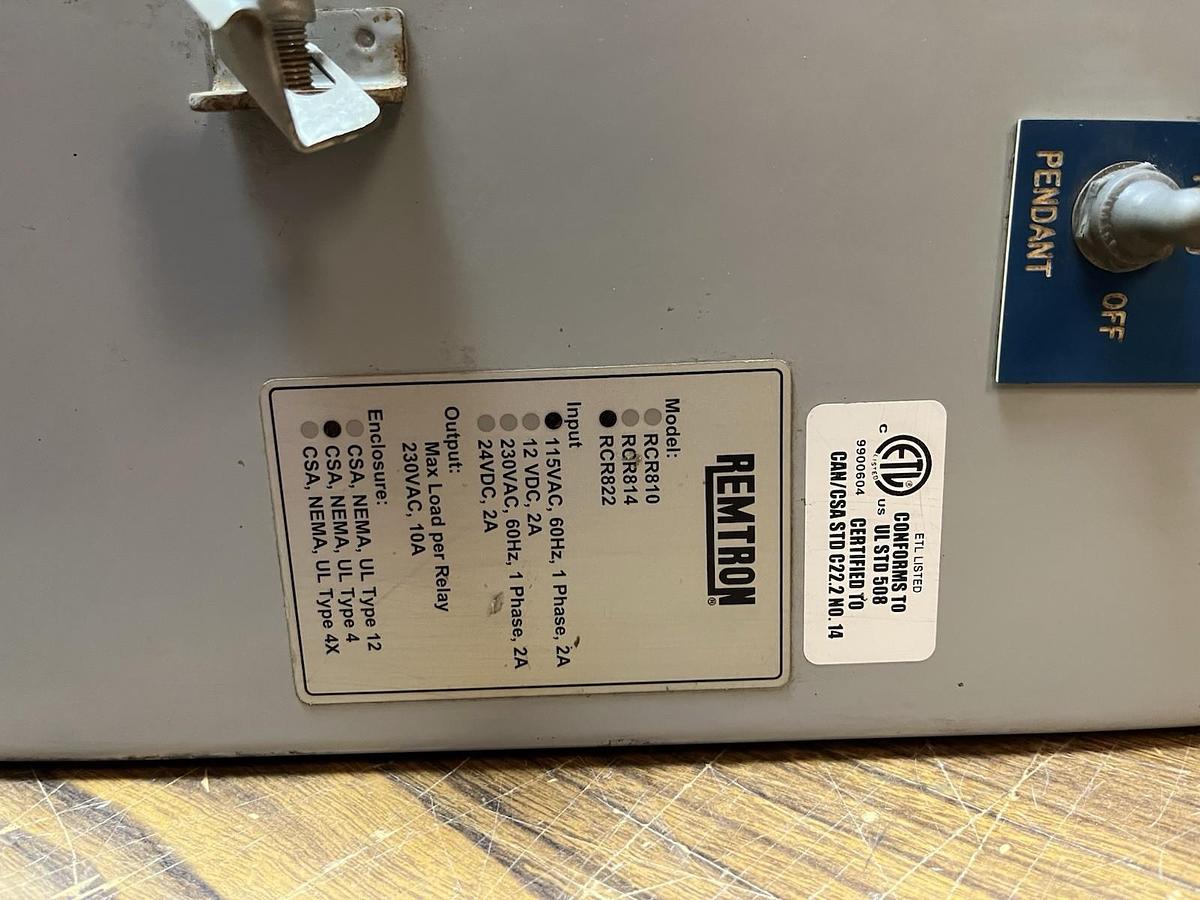 Used REMTRON,RCR822,CRANE REMOTE CONTROLLER 115V 1PH NO REMOTE