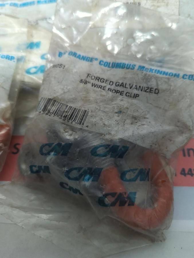 BIG ORANGE,M251,FORGED GALAVANIZED 5/8 INCH WIRE ROPE LOT OF 8 NOS