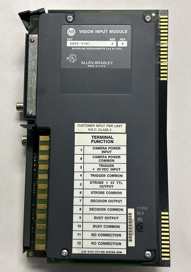 Used ALLEN BRADLEY,2803-VIM1,SER A REV B VISION INPUT MODULE