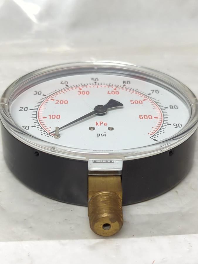 Used WIKA,0-100,GAUGE 3-1/2 IN FACE 1/4 IN NPT BOTTOM CONNECTION PRE-OWNED