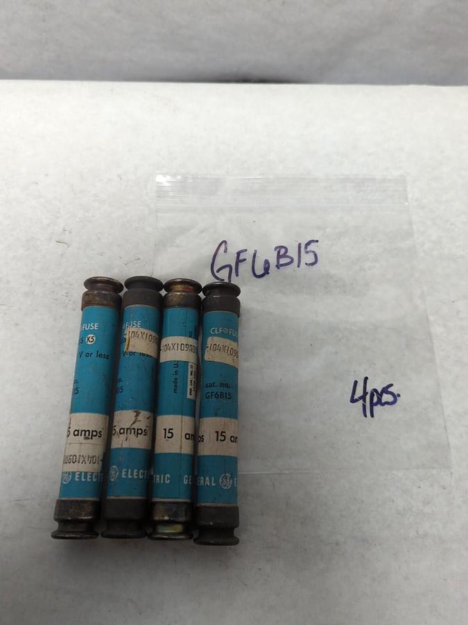 Used GENERAL ELECTRIC,GF6B15,CLASS K5 FUSE 15 AMP LOT OF 4 PRE-OWNED