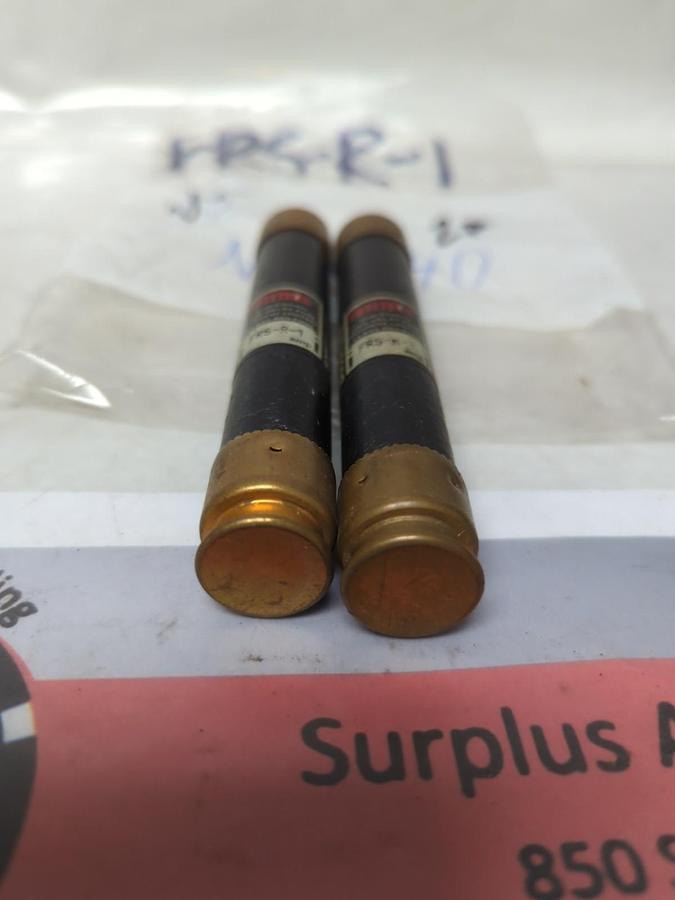 Used COOPER BUSSMANN,FRS-R-1,FUSETRON 1 AMP FUSE LOT OF 2 PRE-OWNED