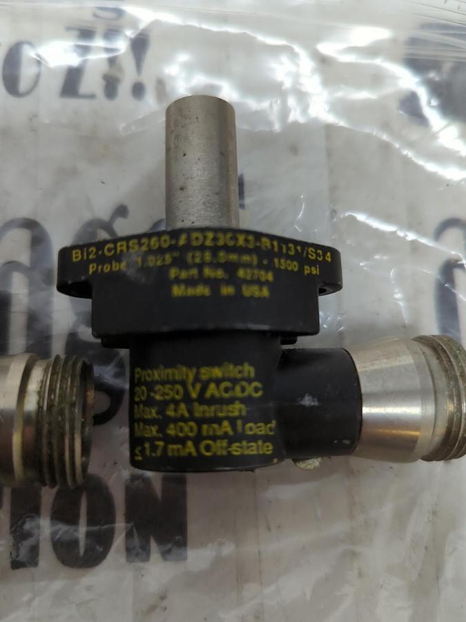 TURCK,Bi2-CRS260-ADZ3CX3-B1131/S34, PROXIMITY SWITCH 20-250 V AC/DC LOT OF 2