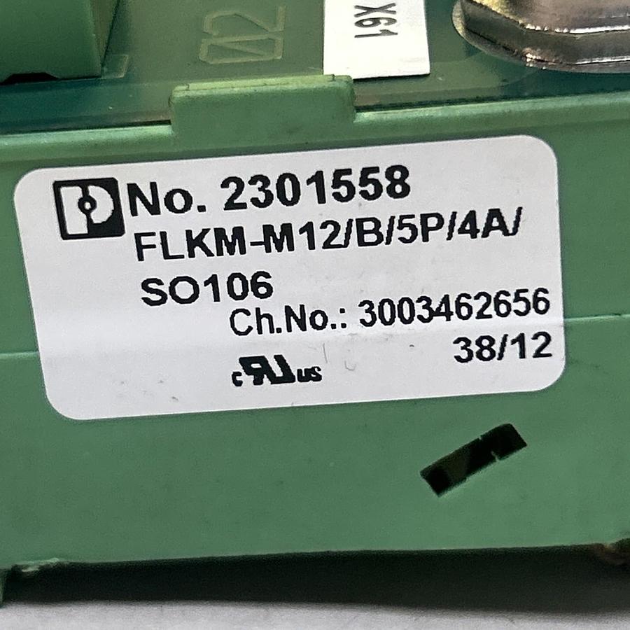 Used PHOENIX CONTACT,FLKM-M12/B/5P/4A/SO106,VARIOFACE MODULE LOT OF 2