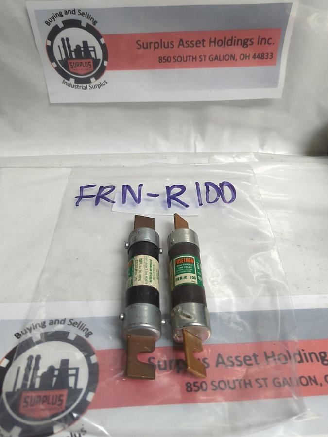 Used COOPER BUSSMANN,FRNR100,FUSETRON 100 AMP FUSE LOT OF 2 PRE-OWNED
