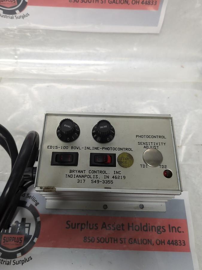 Used BRYANT CONTROL,ED15-100,BOWL-INLINE PHOTOCONTROL PRE-OWNED