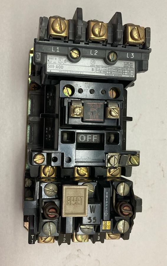 Used Allen Bradley,509-A0D,Ser B Motor Starter Nema Size 0