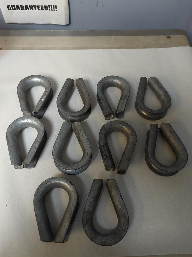 UNBRANDED,7/8 IN,STANDARD STEEL WIRE ROPE THIMBLE LOT OF 10 NOS