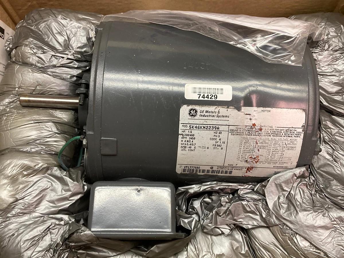 Used GE,5K46KN2239A,3-Phase A-C Motor 1.5Hp 230/460V 60Hz