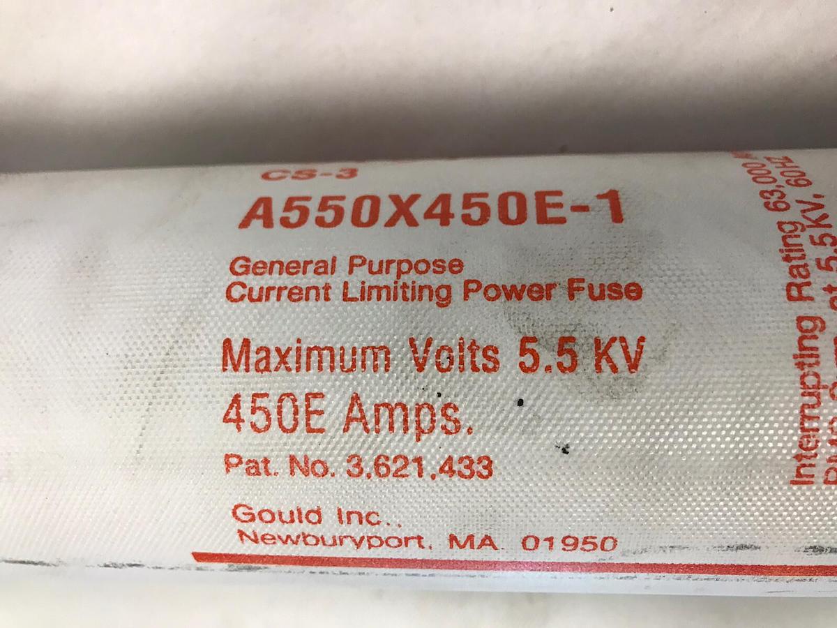 Gould Shawmut Amptrap,CS-3 A550X450E,Double Barrel Fuse 5.5Kv 450E Amps NEW