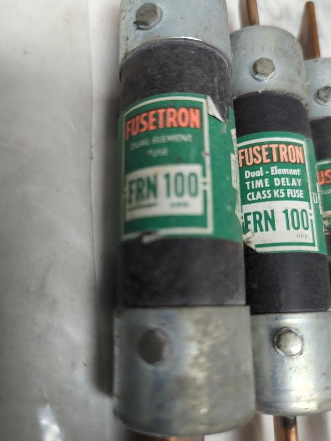 COOPER BUSSMANN,FRN-100,FUSETRON 100 AMP FUSES LOT OF 3 NOS