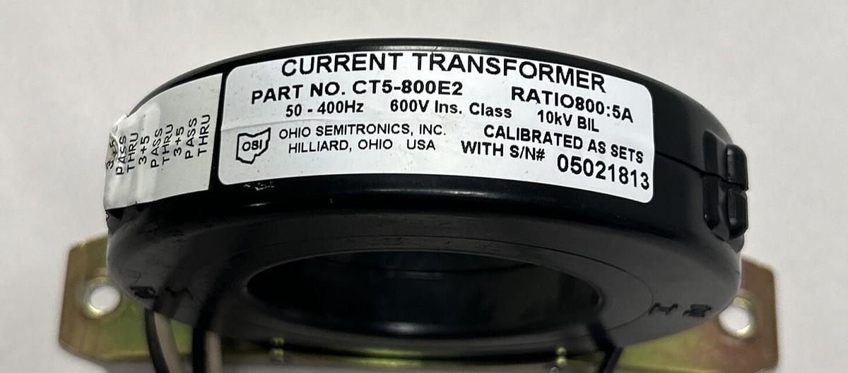Used OHIO SEMITRONICS,CT5-800E2,CURRENT TRANSFORMER