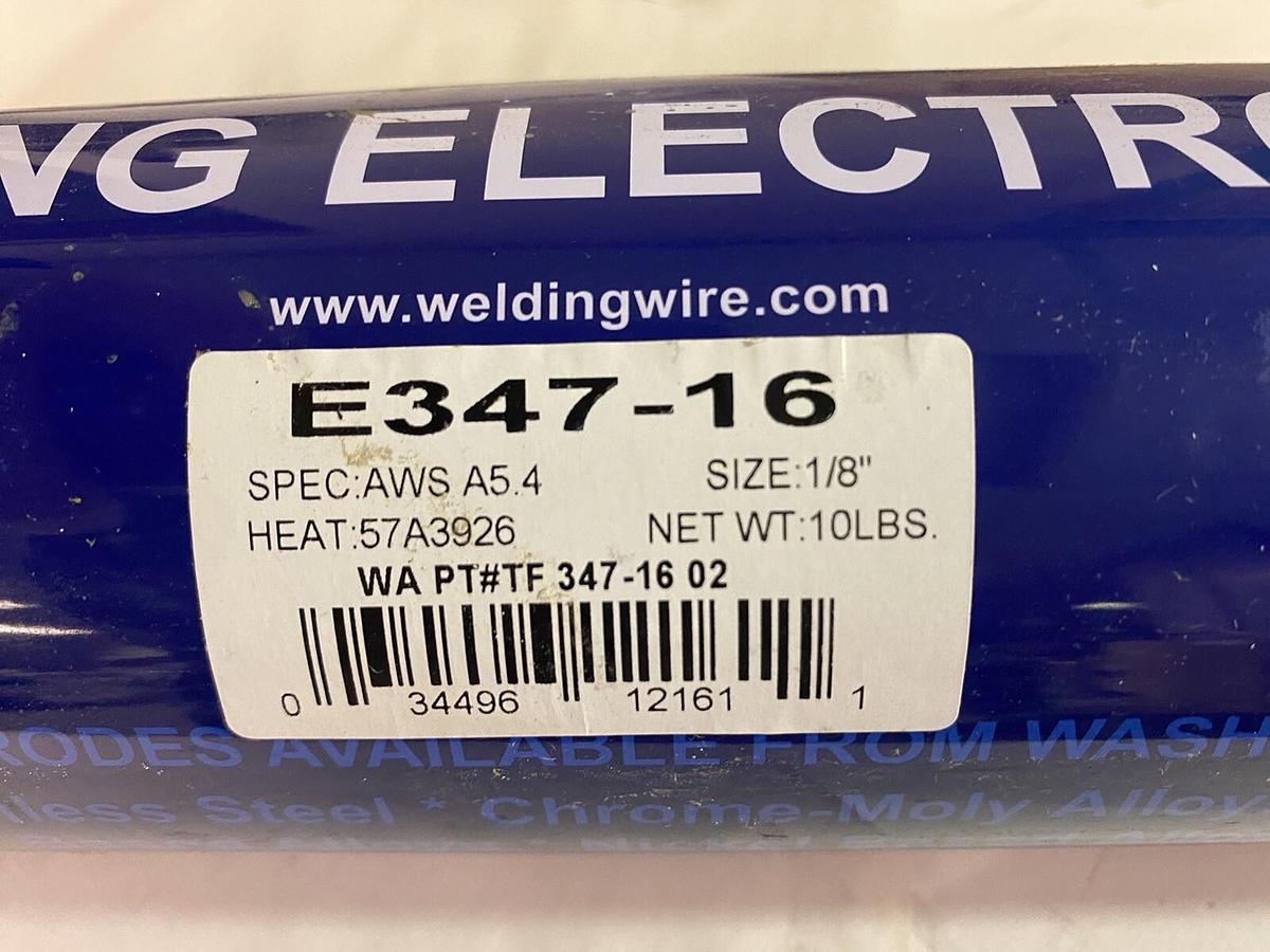Washington Alloy,TF-347-16-02,E347-16 Premium Welding Electrodes Rods 10lb 1/8"