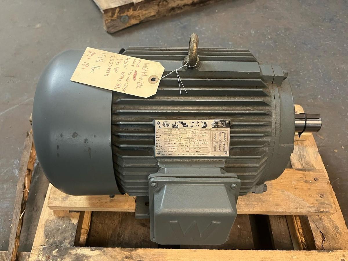 WORLDWIDE,WWE7.5-36-213T,MOTOR 7.5HP 3520RPM 3PH 213T