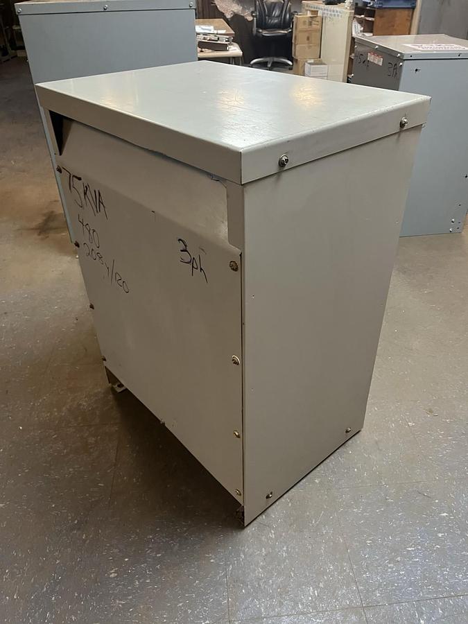 Used MGM,HT75A3B2SH,DRY TYPE 3PH TRANSFORMER 75KVA HV 480V LV 208Y/120V
