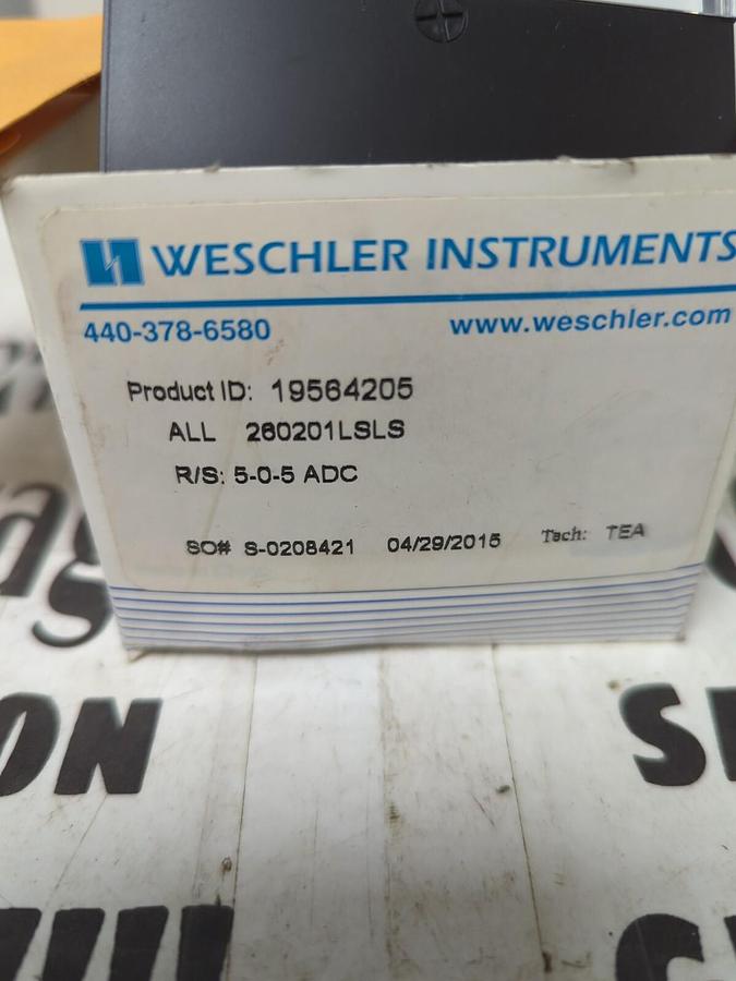 WESCHLER,19564205 ALL 260201LSLS R/S: 5-0-5 ADC,PANEL METER NOS