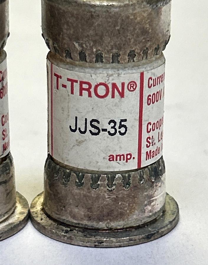Used COOPER BUSSMANN,JJS-35,T-TRON FUSE 35A 600V LOT OF 3