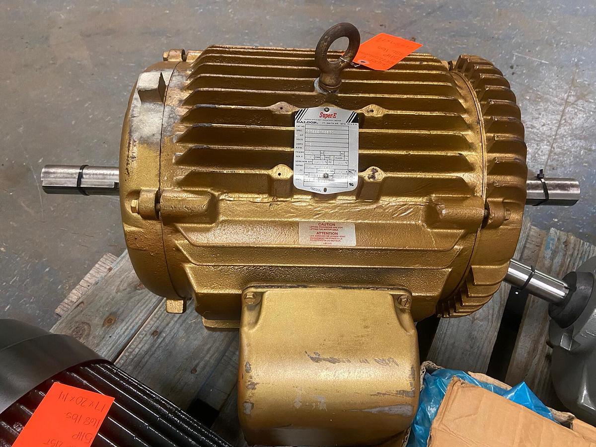 Used Baldor,Super E 284U 10F225X605G1,5HP Dual Shaft Motor 880rpm 460v