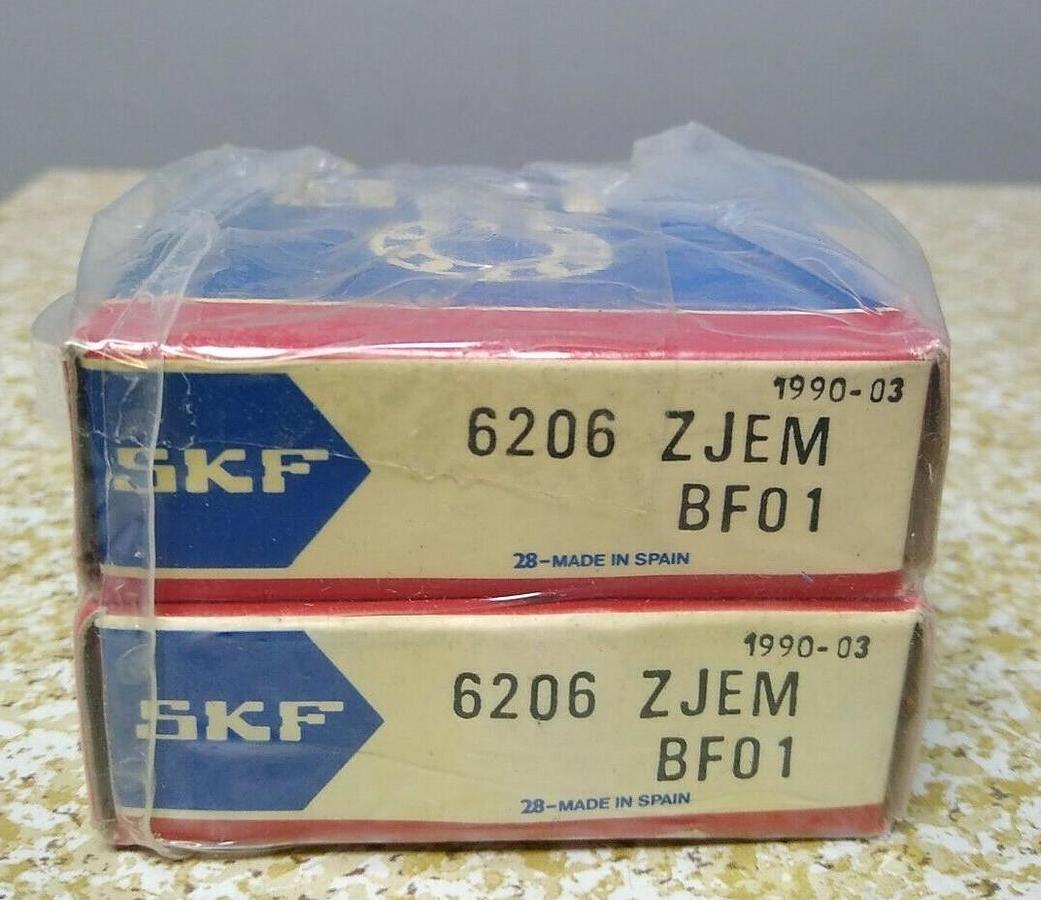 Used SKF,6206 ZJEM/BF01,Deep Groove Ball Bearing Lot of 2  NOS