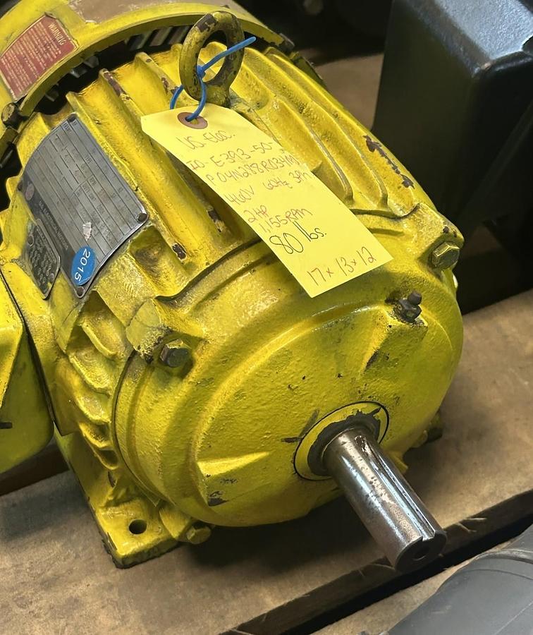 Used US MOTORS,E393-50-P04N288R034M,MOTOR 2HP 230/460V 1155RPM 3PH 184T FRAME