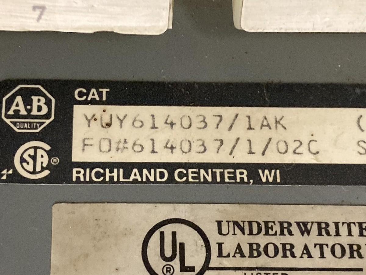 Used Allen-Bradley,2100 2112B,Size 3 Fused MCC 32 INCH Starter Feeder Bucket