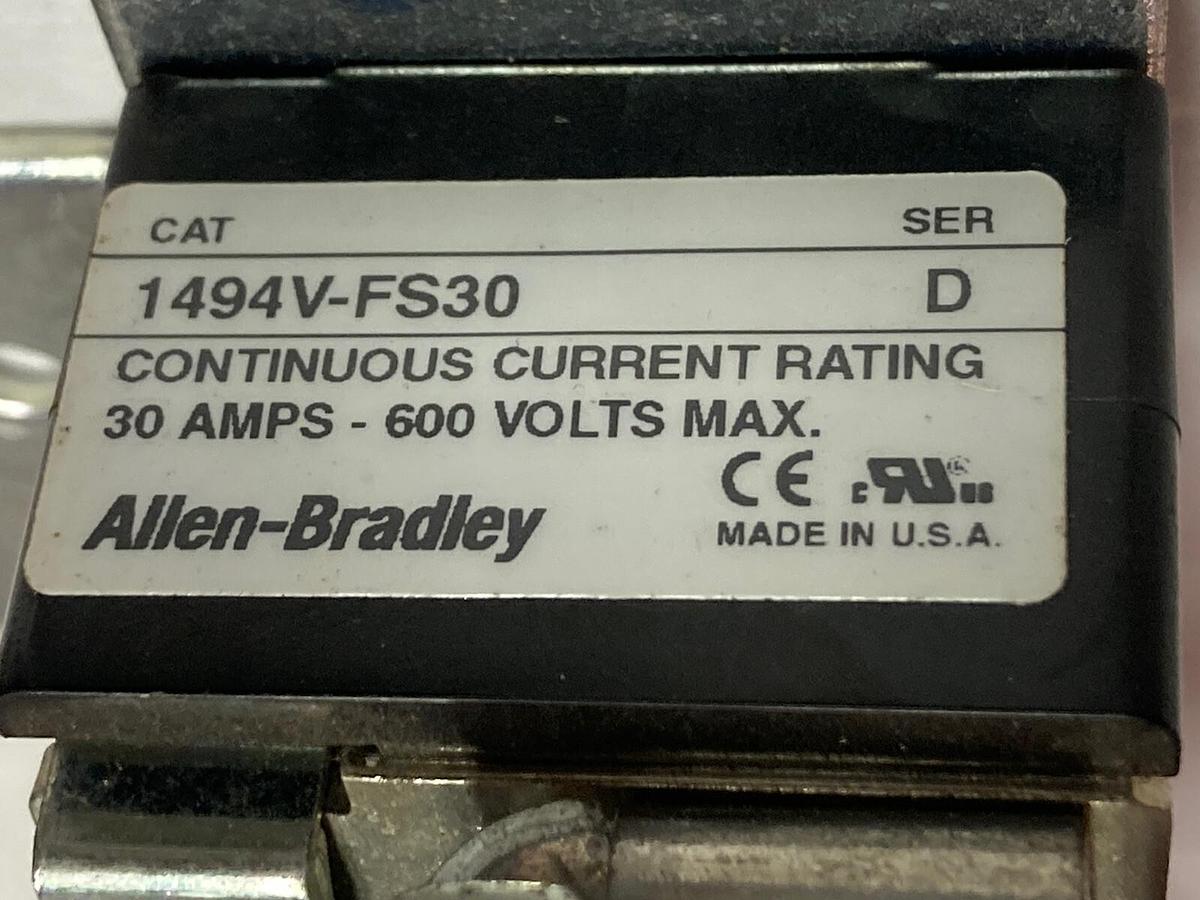 Used Allen Bradley,1494V-DS30,Disconnect Switch Ser D