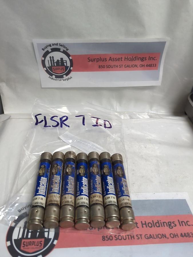 Used LITTELFUSE,FLSR7ID,INDICATOR 7 AMP FUSE LOT OF 7 PRE-OWNED