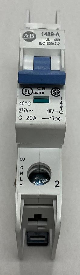 ALLEN BRADLEY,1489-A1C200,CIRCUIT BREAKER 20A 1 POLE 240/415V NEW NO BOX