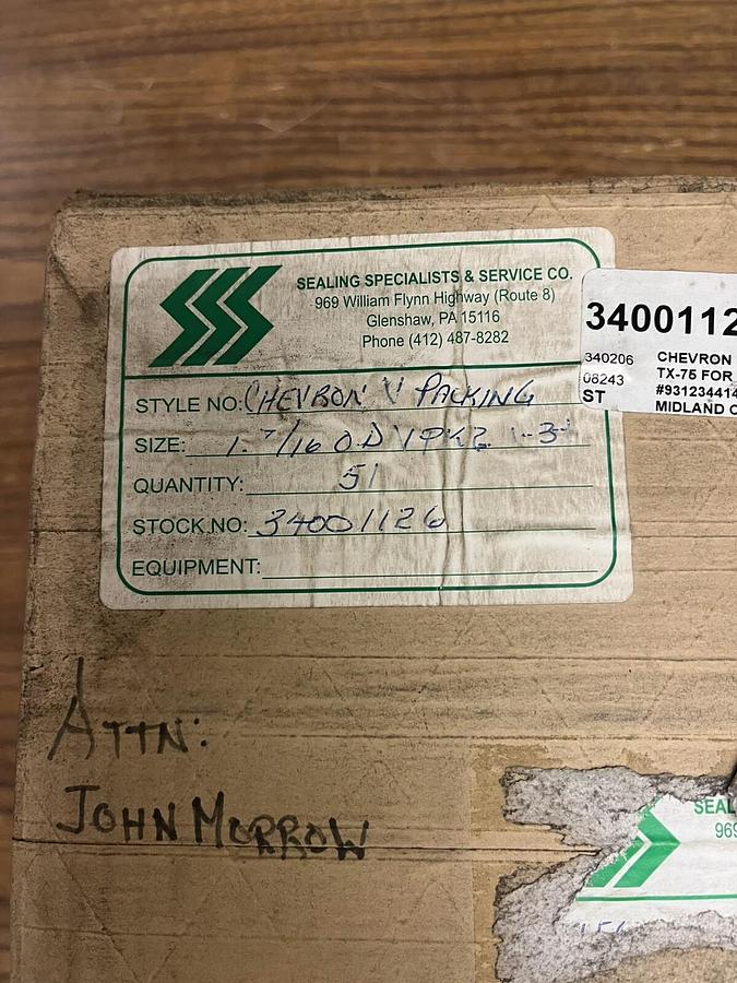 CHEVRON,TX-75,V PACKING SET 1-7/16" TYPE OD