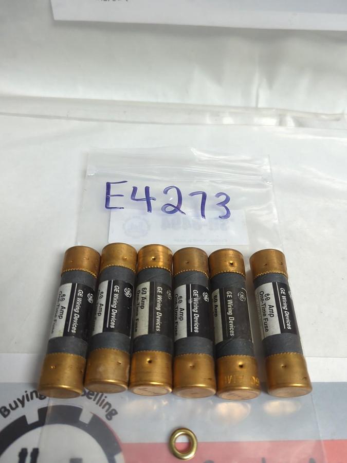 Used GE,E4273,CLASS H 60 AMP FUSE LOT 6 OF PRE-OWNED